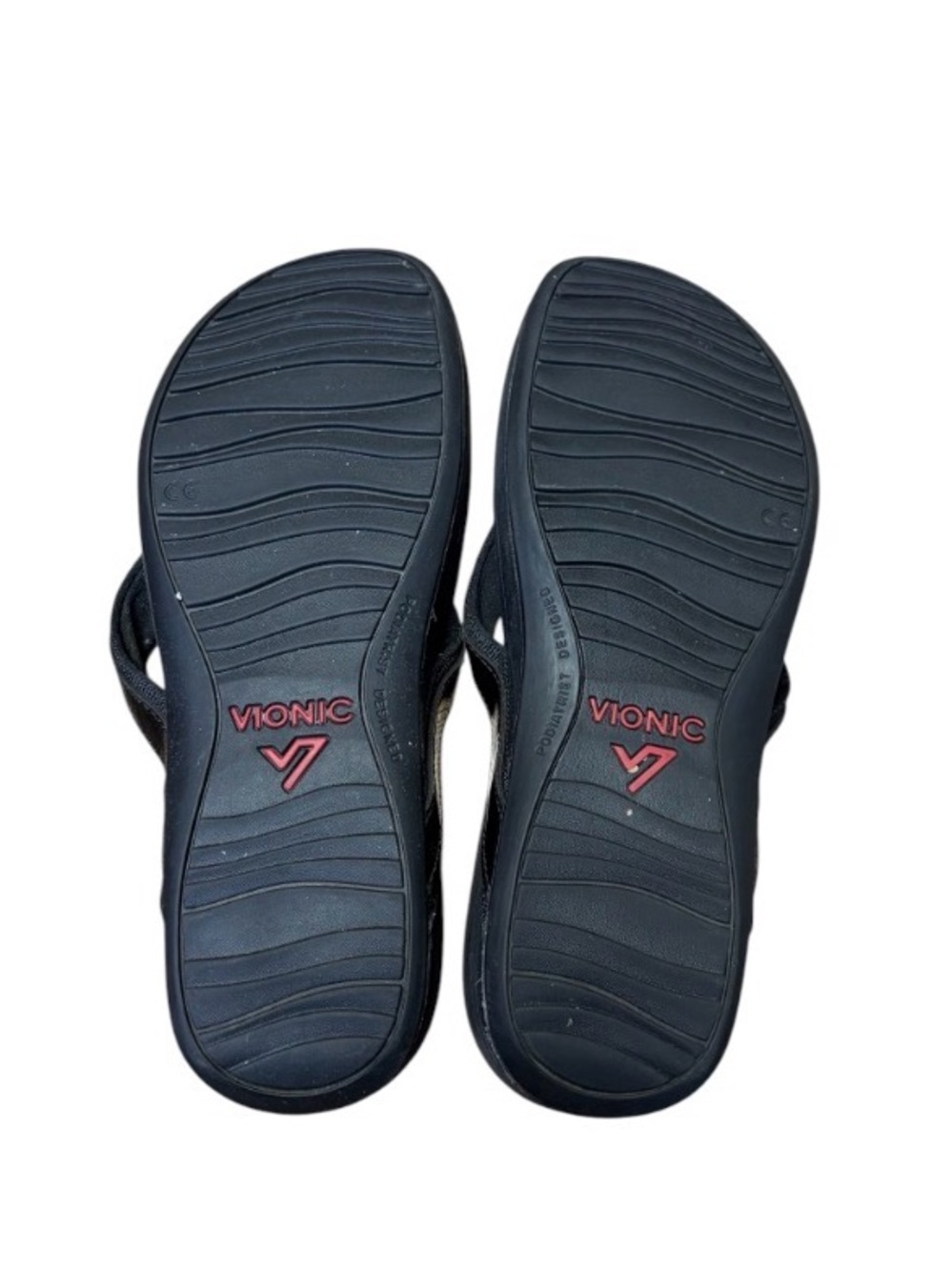 Vionic High Tide II Black Leather Platform Flip-flops Orthotic Womens 10 - Picture 6 of 8